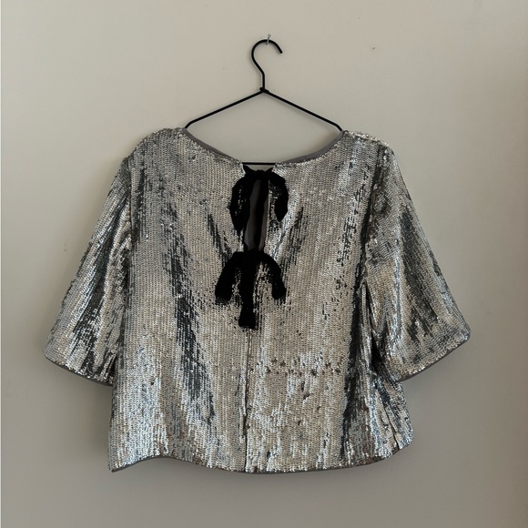 J. Crew Sequin Short Sleeve New Years Eve Top - Picture 3 of 3